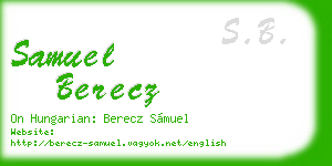 samuel berecz business card