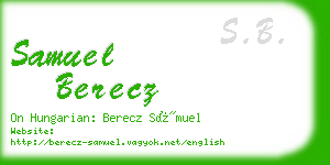 samuel berecz business card